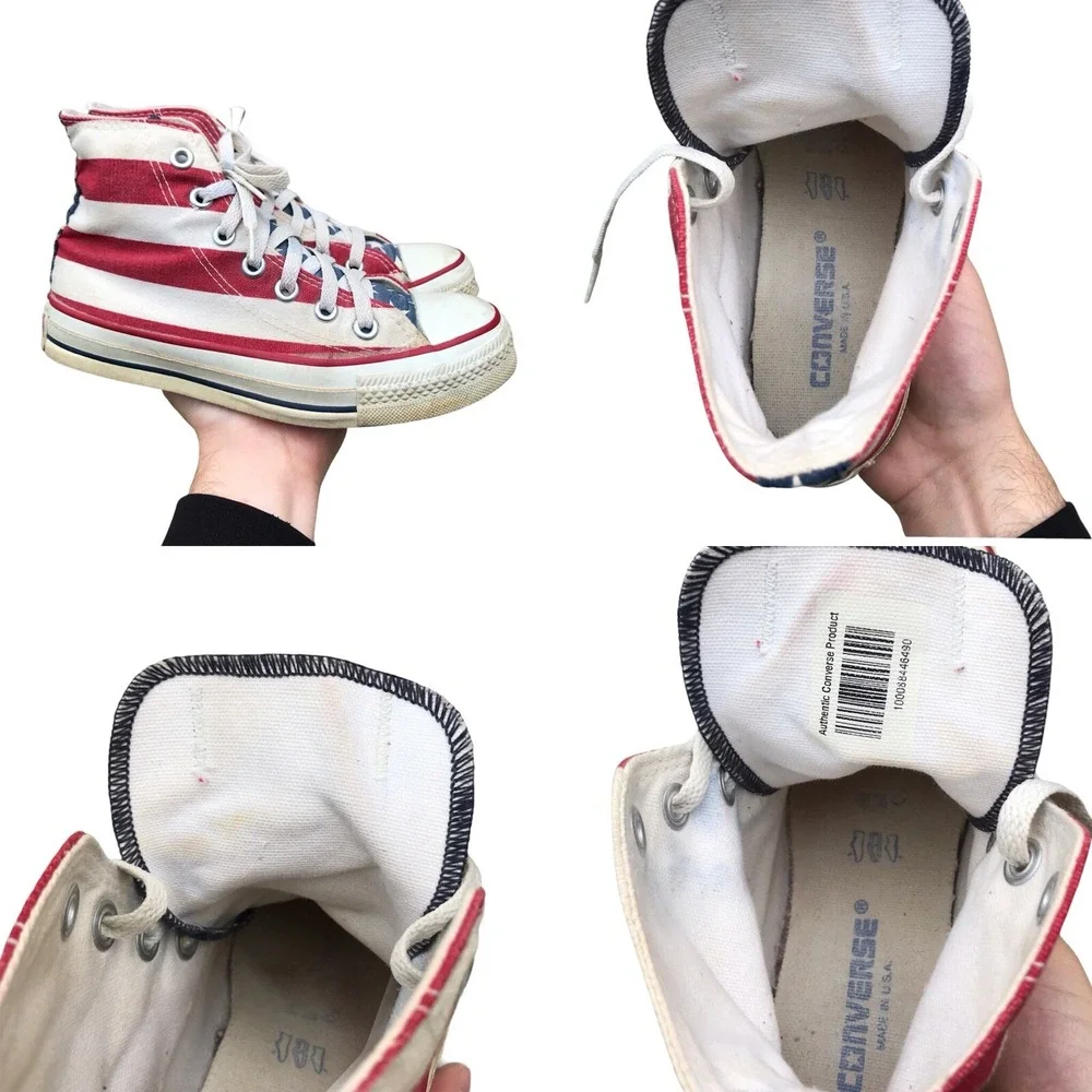 Vintage Made In USA Converse Size 3 American Flag